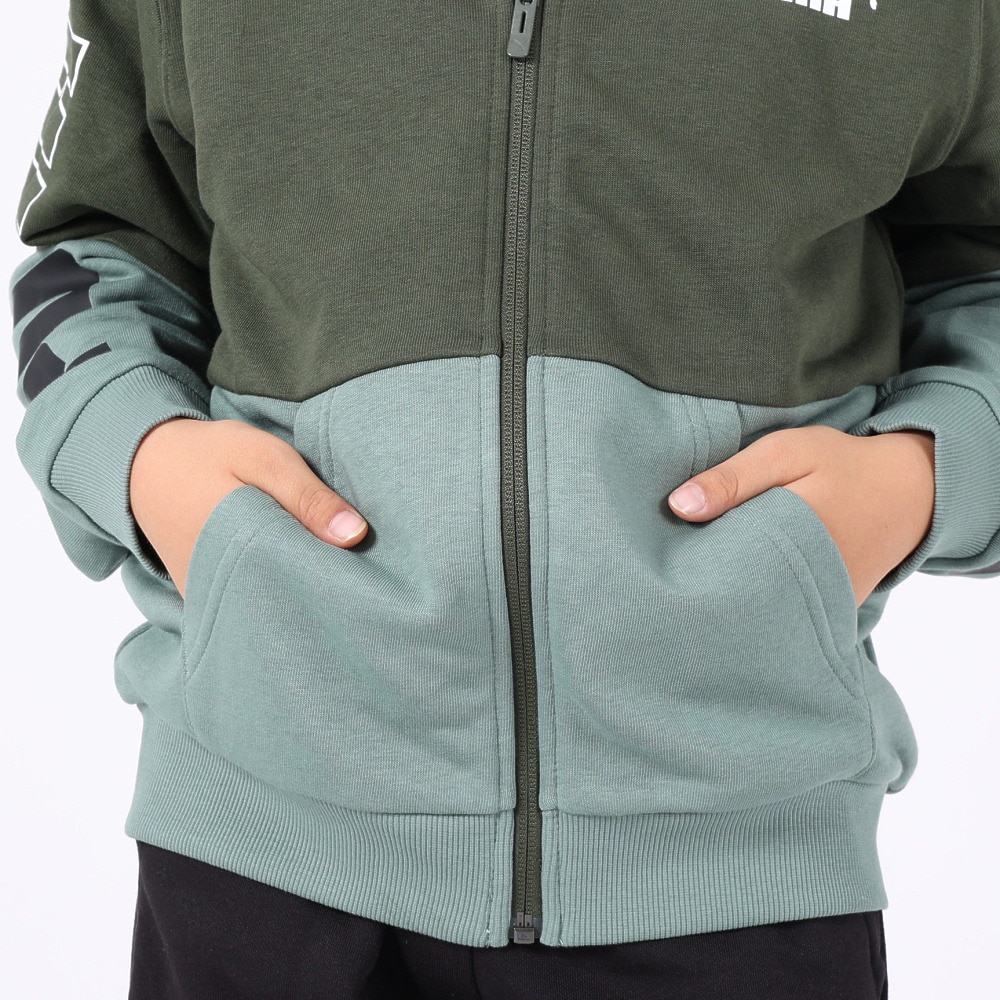 プーマ（PUMA）（キッズ）ジャージ キッズ ボーイズ POWER カラーブロック フーデッド 678571 31 GRN