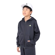 アディダス（adidas）（キッズ）ジュニア トレーニング エッセンシャルズ ロゴ ウォーム ルーズフィット フルジップパーカー IKS28-IK4642