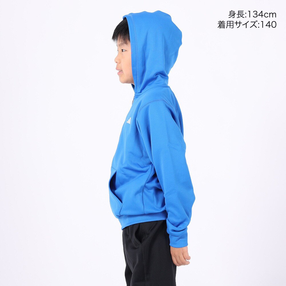アディダス（キッズ）ジュニア トレーニング エッセンシャルズ ロゴ ウォーム ルーズフィット フルジップパーカー IKS28-IK4643