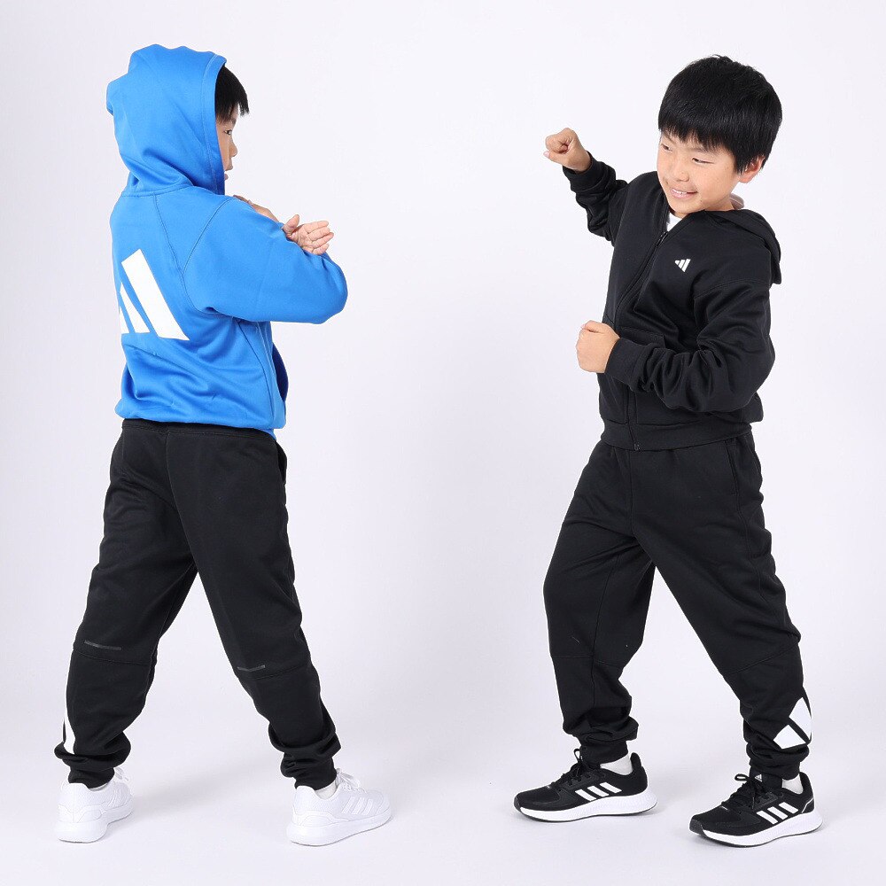 アディダス（キッズ）ジュニア トレーニング エッセンシャルズ ロゴ ウォーム ルーズフィット フルジップパーカー IKS28-IK4643