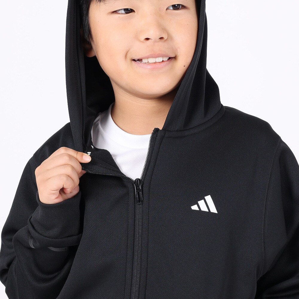アディダス（adidas）（キッズ）ジュニア トレーニング エッセンシャルズ ロゴ ウォーム ルーズフィット フルジップパーカー  IKS28-IK4644 | スポーツ用品はスーパースポーツゼビオ