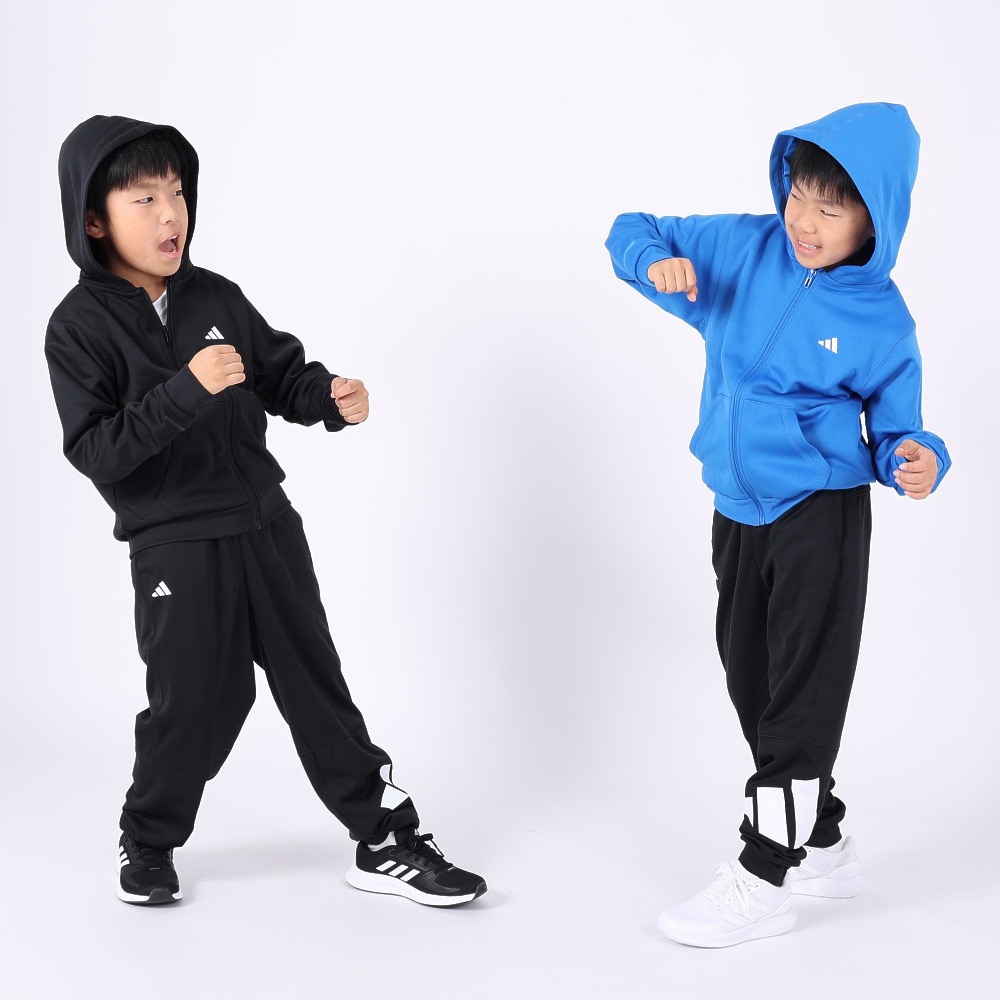 アディダス（キッズ）ジュニア トレーニング エッセンシャルズ ロゴ ウォーム ルーズフィット フルジップパーカー IKS28-IK4644