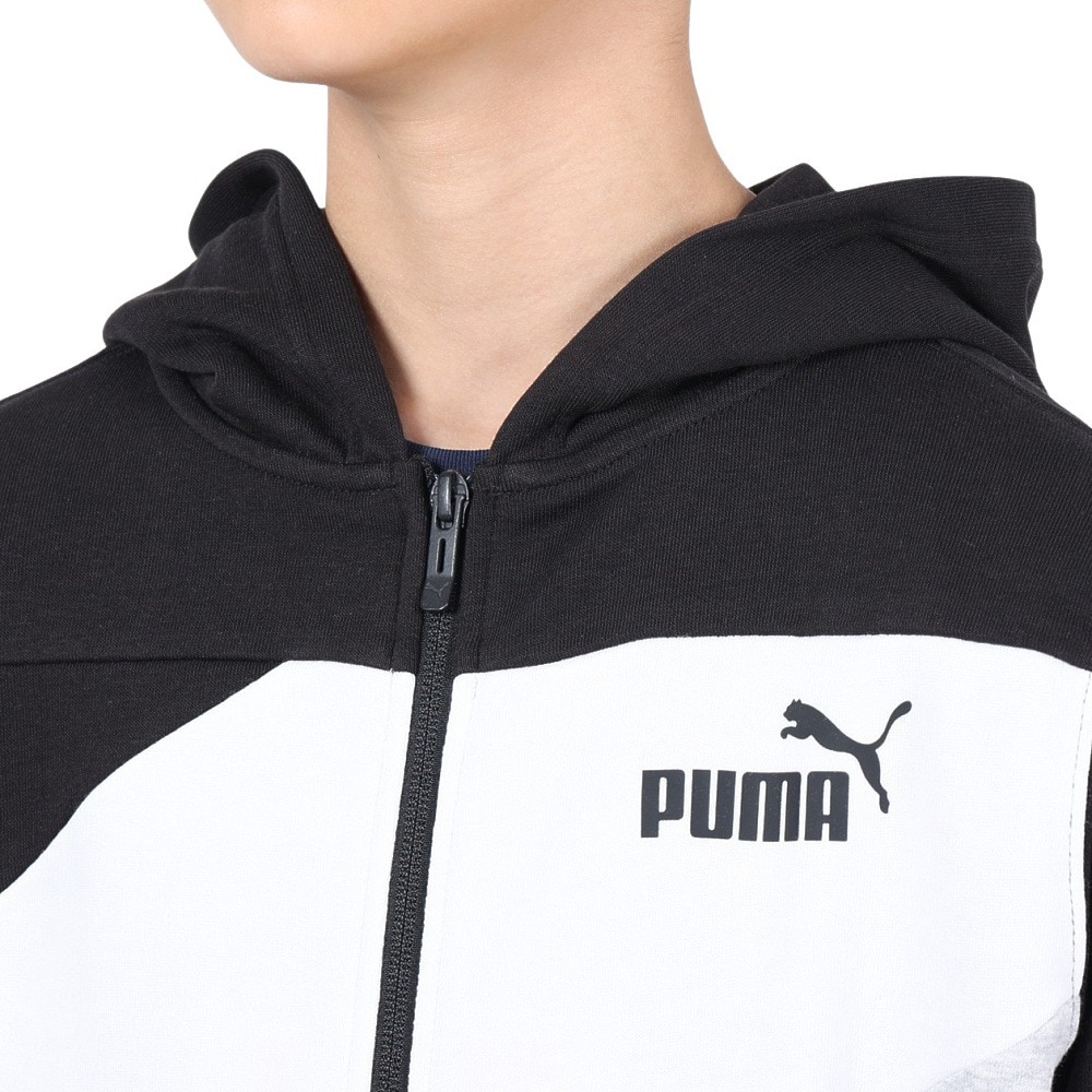 プーマ（PUMA）（キッズ）ジュニア PUMA POWER カラーブロック フルジップフーデッドジャケット 681395 01 BLK