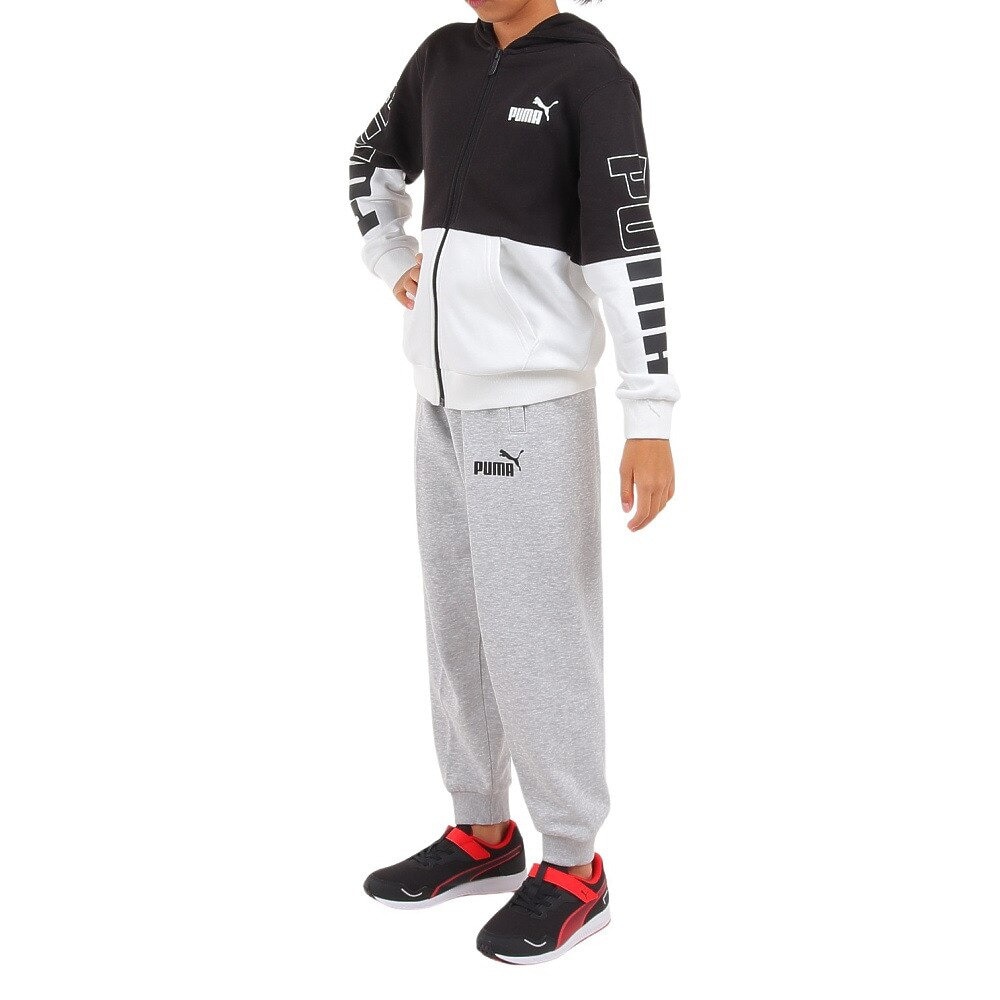 プーマ（PUMA）（キッズ）ジャージ ボーイズ POWER カラーブロック フーデッド 678571 01 BKWT