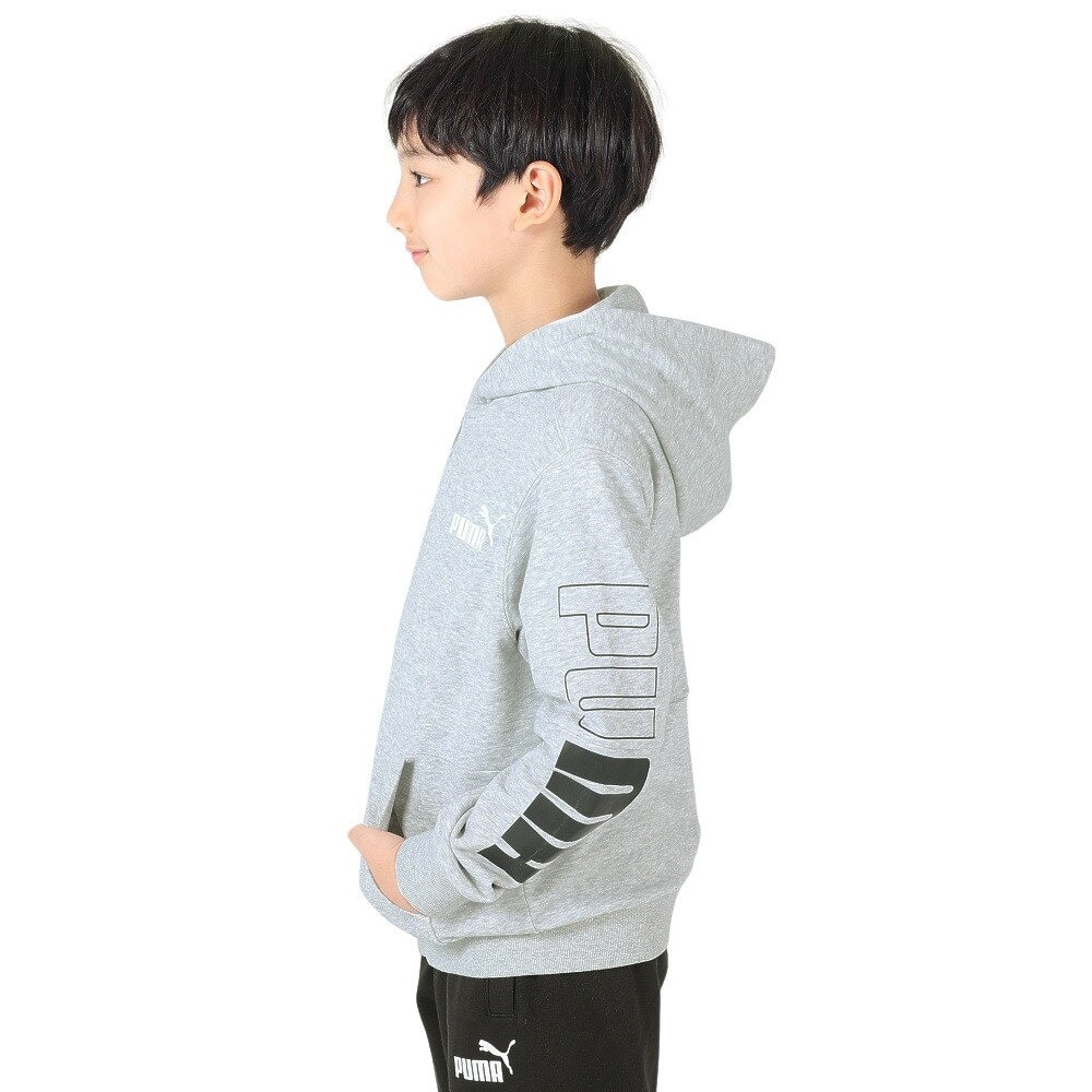 プーマ（PUMA）（キッズ）ジャージ ボーイズ POWER カラーブロック フーデッド 678571 04 LGRY
