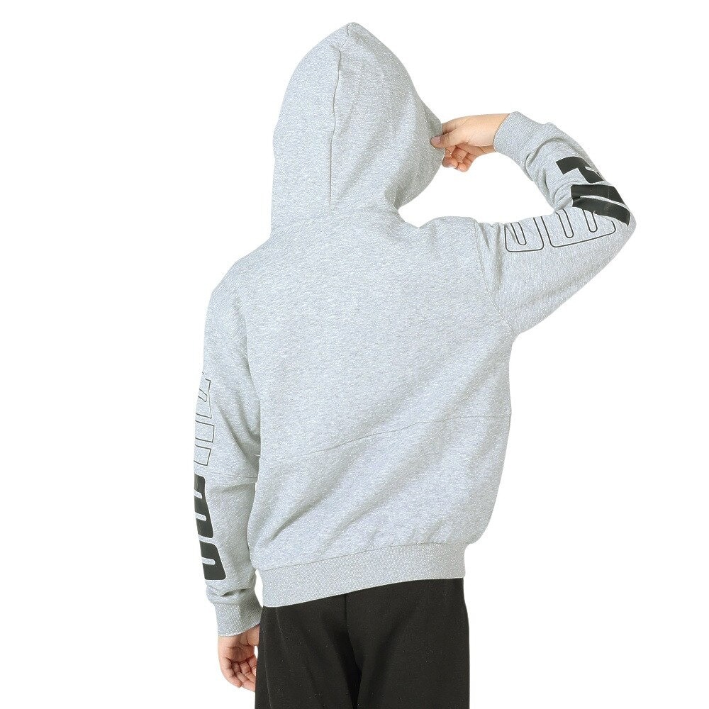 プーマ（PUMA）（キッズ）ジャージ ボーイズ POWER カラーブロック フーデッド 678571 04 LGRY