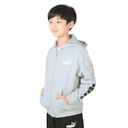 (キッズ)ジャージ ボーイズ POWER カラーブロック フーデッド 678571 04 LGRY