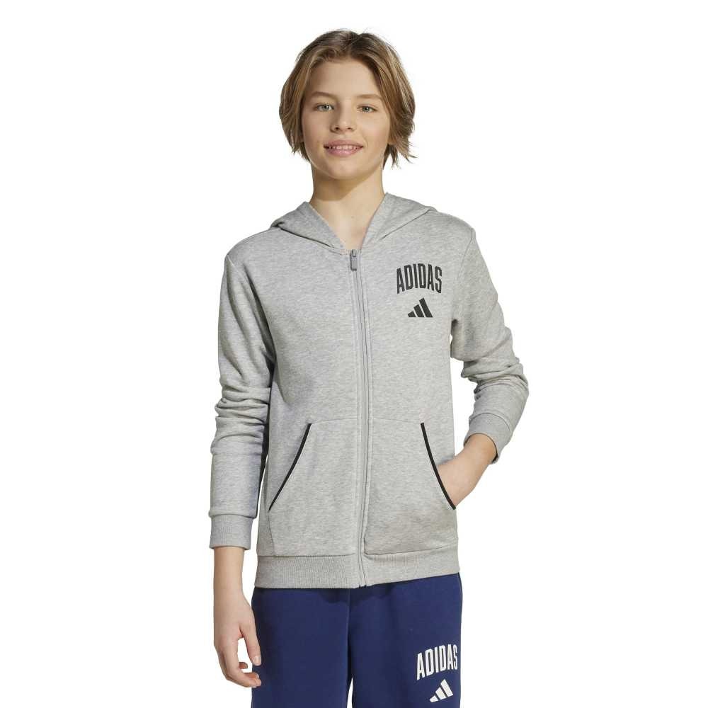 アディダス（adidas）（キッズ）キッズ シーズナル エッセンシャルズ カレッジ タイポグラフィ フルジップ パーカー KLH29-JW2388