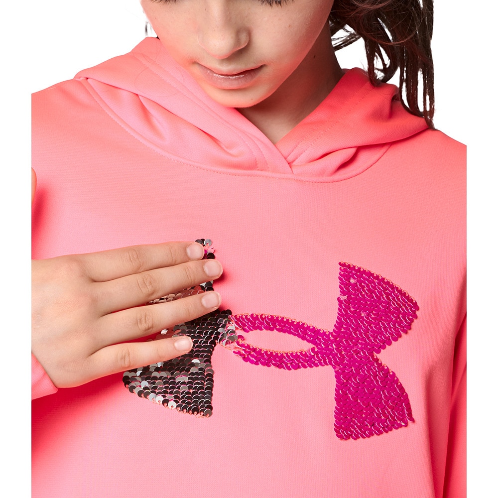 アンダーアーマー（UNDER ARMOUR）（キッズ）ジュニア フリース シークイン ロゴ フーディー 1366052 653