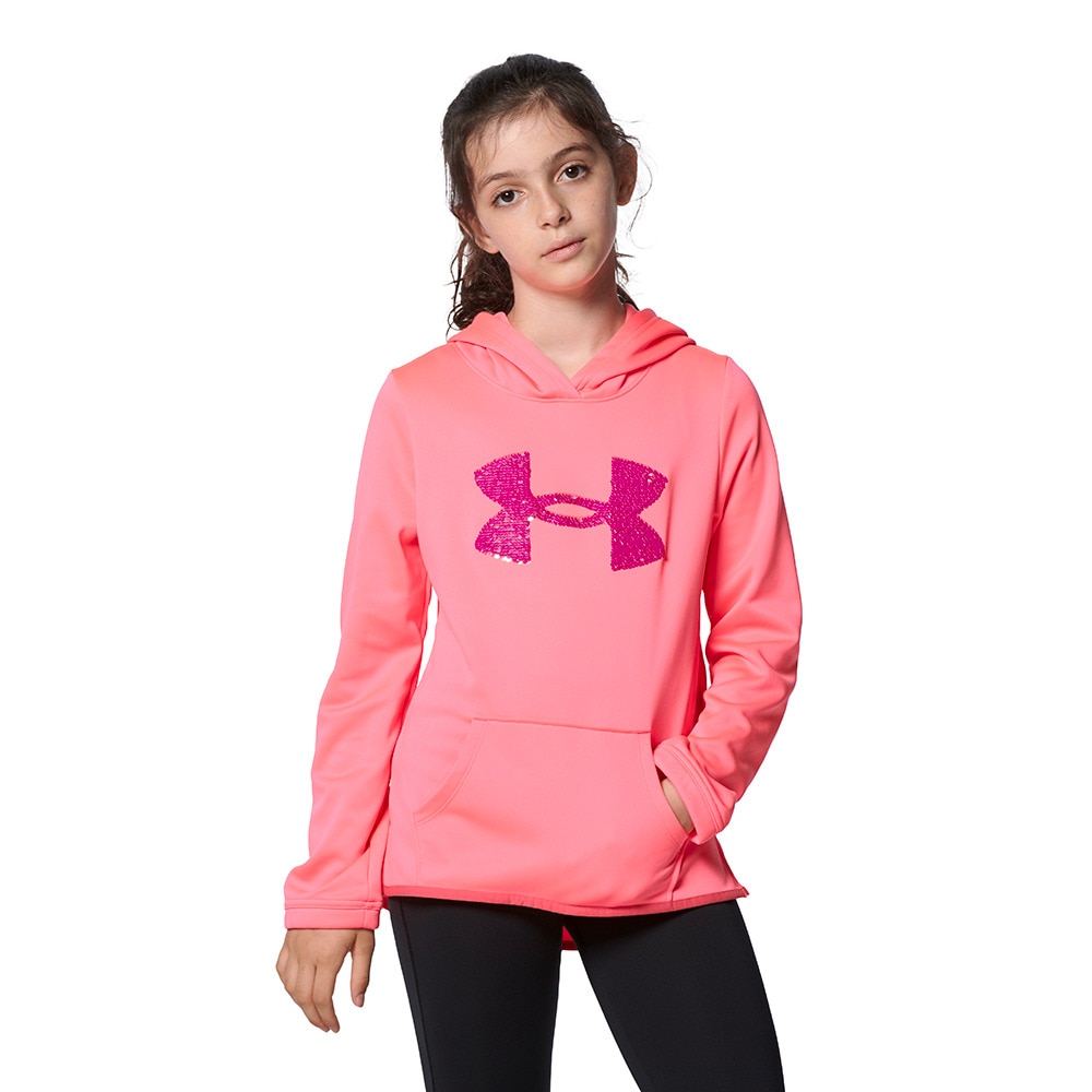 アンダーアーマー（UNDER ARMOUR）（キッズ）ジュニア フリース シークイン ロゴ フーディー 1366052 653