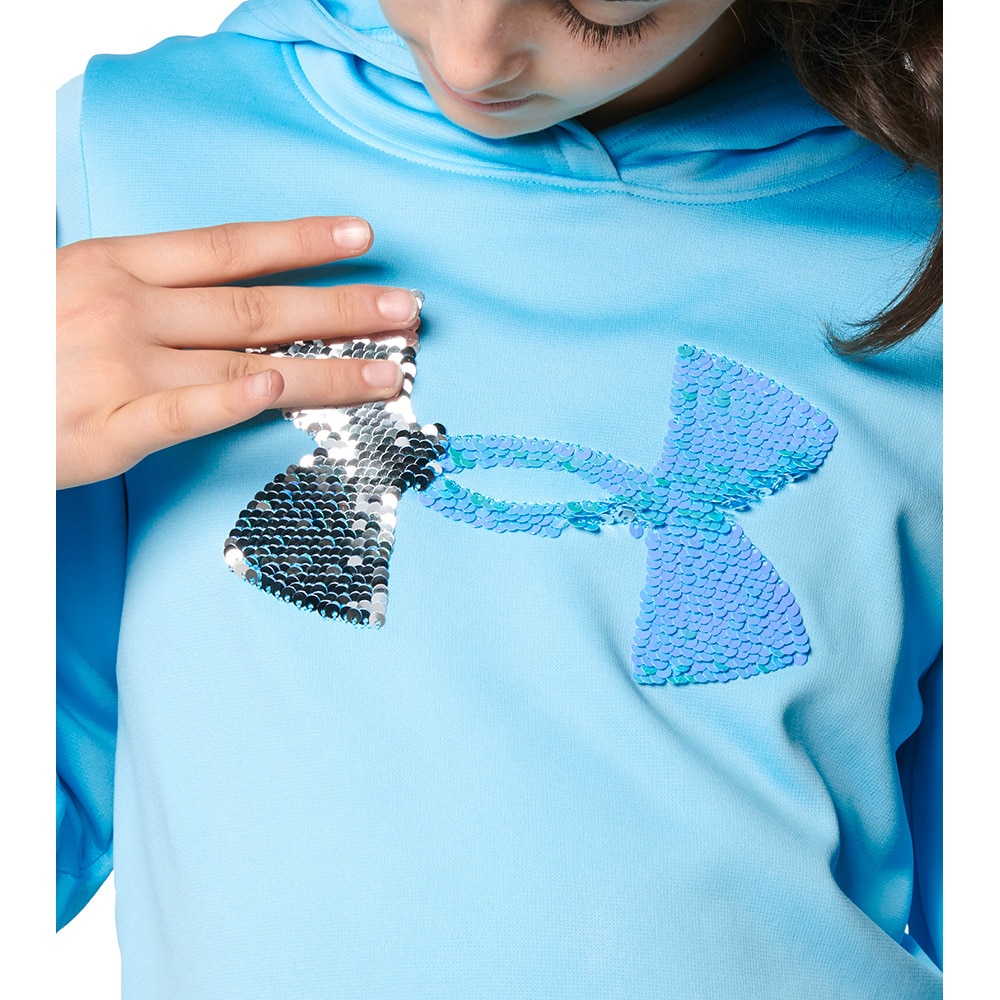 アンダーアーマー（UNDER ARMOUR）（キッズ）ジュニア フリース シークイン ロゴ フーディー 1366052 914