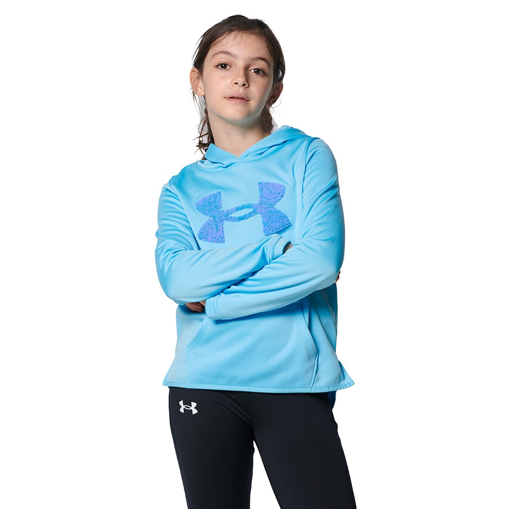 アンダーアーマー（UNDER ARMOUR）（キッズ）ジュニア フリース シークイン ロゴ フーディー 1366052 914