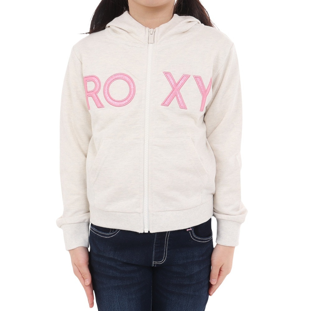 ロキシー（ROXY）（キッズ）ガールズ MINI ROXY ラメ入り ジップパーカー 23FWTZP234087HER