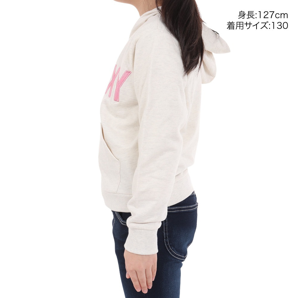 ロキシー（ROXY）（キッズ）ガールズ MINI ROXY ラメ入り ジップパーカー 23FWTZP234087HER