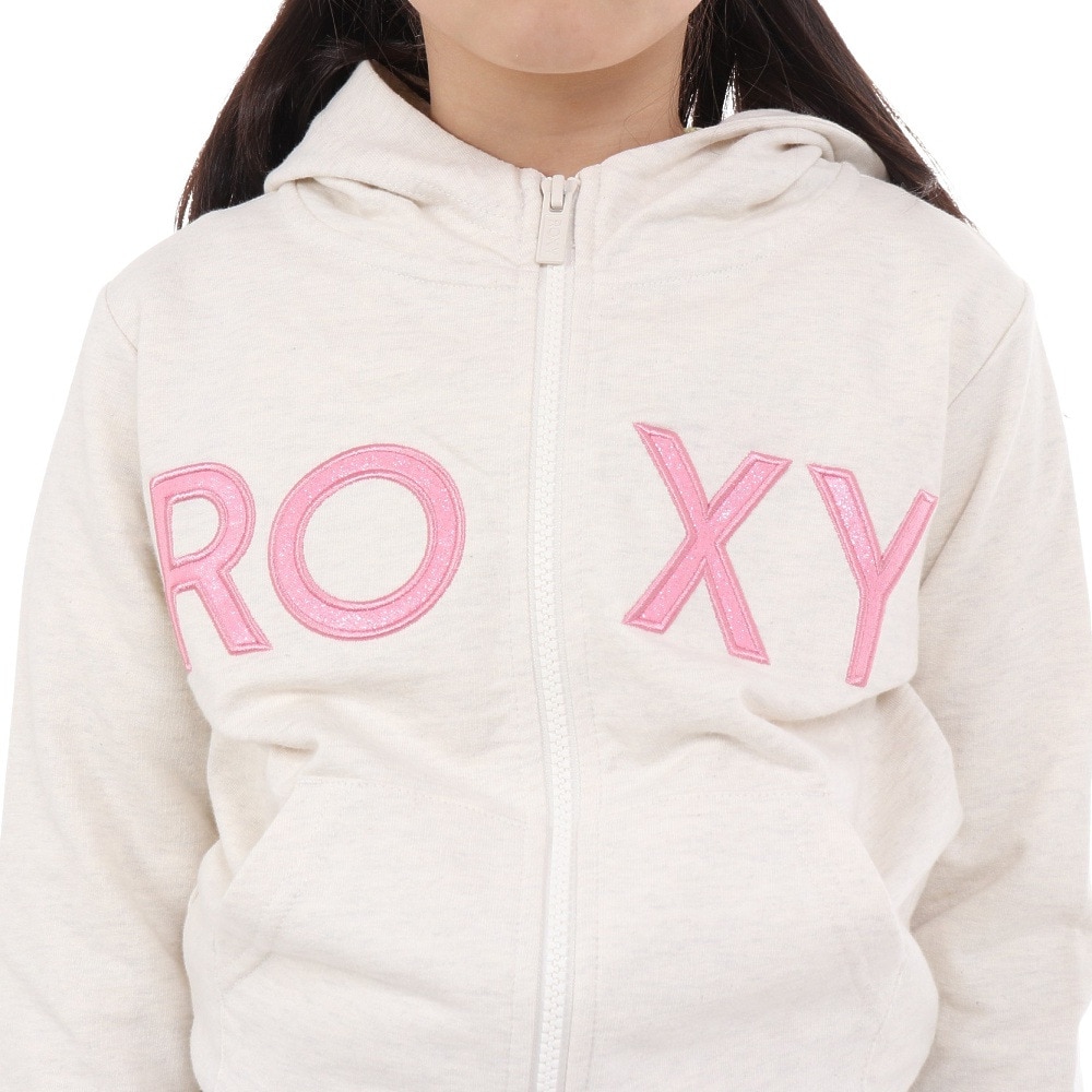 ロキシー（ROXY）（キッズ）ガールズ MINI ROXY ラメ入り ジップパーカー 23FWTZP234087HER