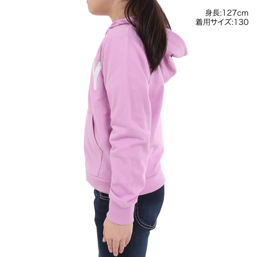 ロキシー（ROXY）（キッズ）ガールズ MINI ROXY ラメ入り ジップパーカー 23FWTZP234087LIL