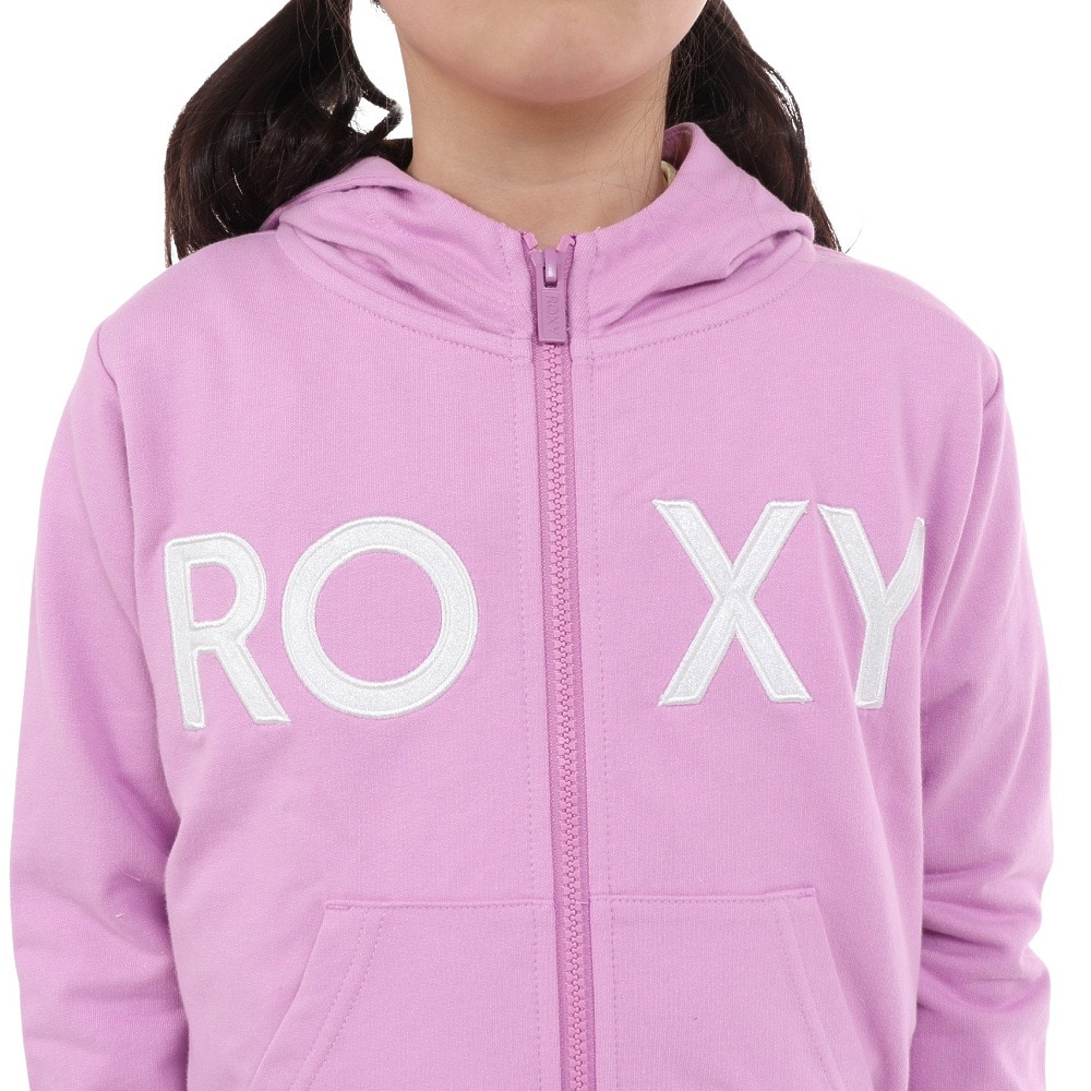 ロキシー（ROXY）（キッズ）ガールズ MINI ROXY ラメ入り ジップパーカー 23FWTZP234087LIL