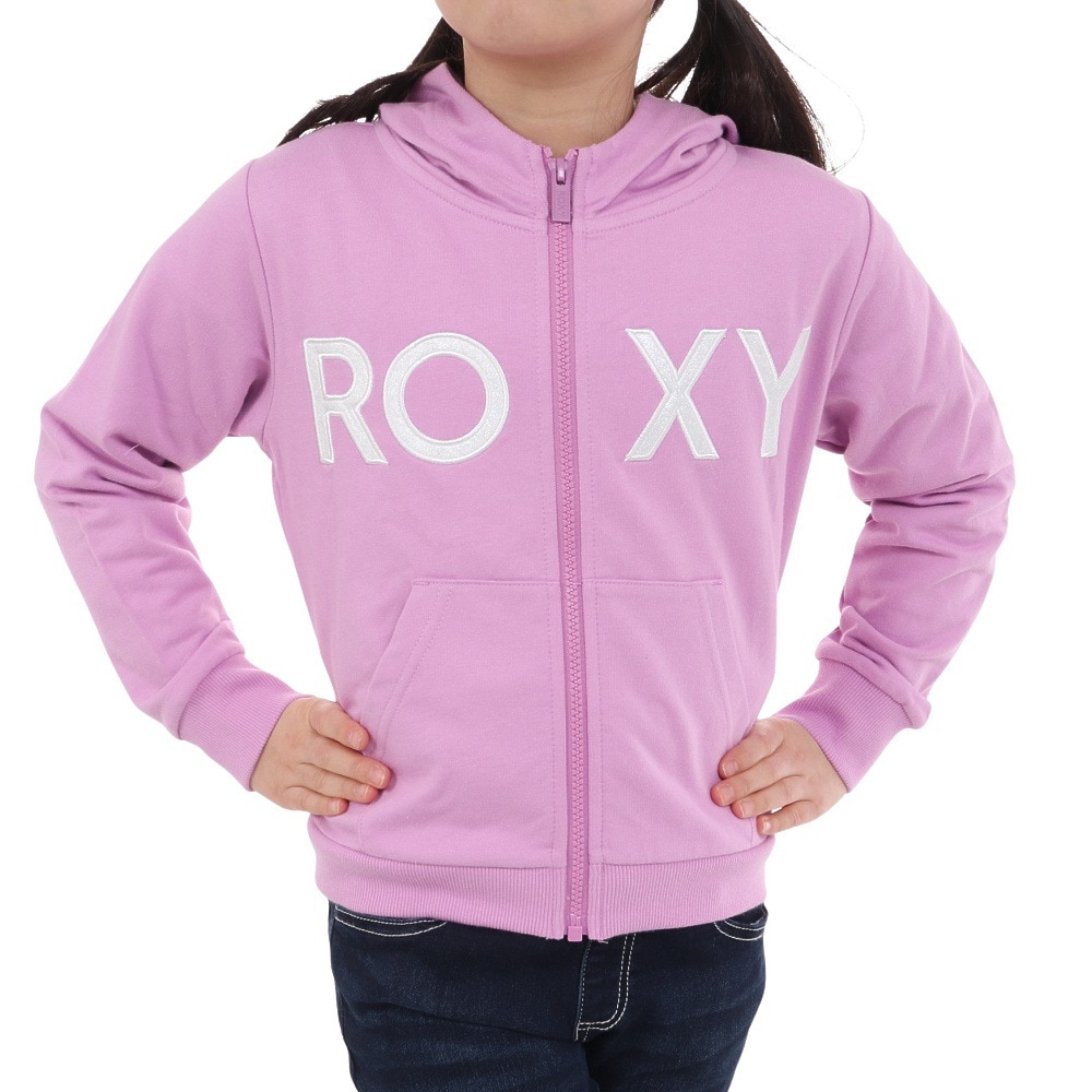 ロキシー（ROXY）（キッズ）ガールズ MINI ROXY ラメ入り ジップパーカー 23FWTZP234087LIL