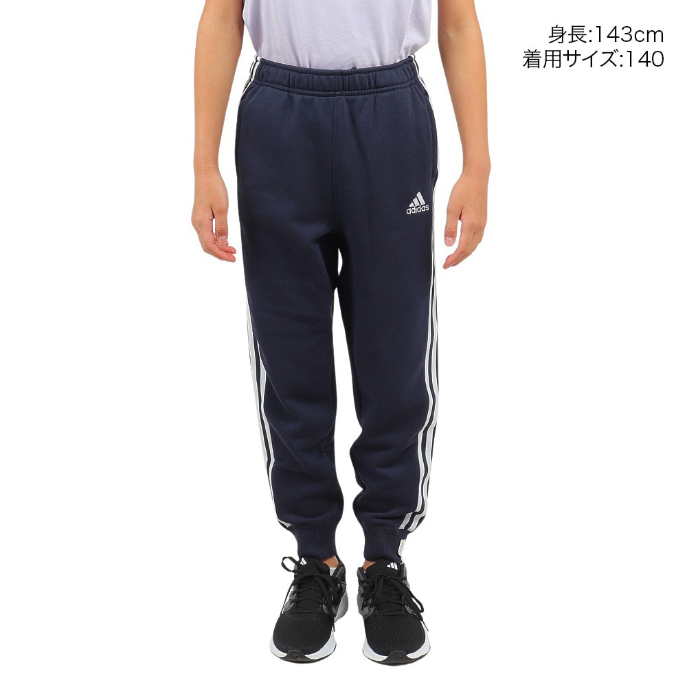 アディダス（adidas）（キッズ）ジュニア エッセンシャルズ プラス スリーストライプス フレンチテリー カフパンツ KWF32-JE1708