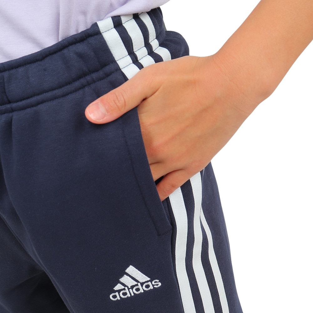 アディダス（adidas）（キッズ）ジュニア エッセンシャルズ プラス スリーストライプス フレンチテリー カフパンツ KWF32-JE1708