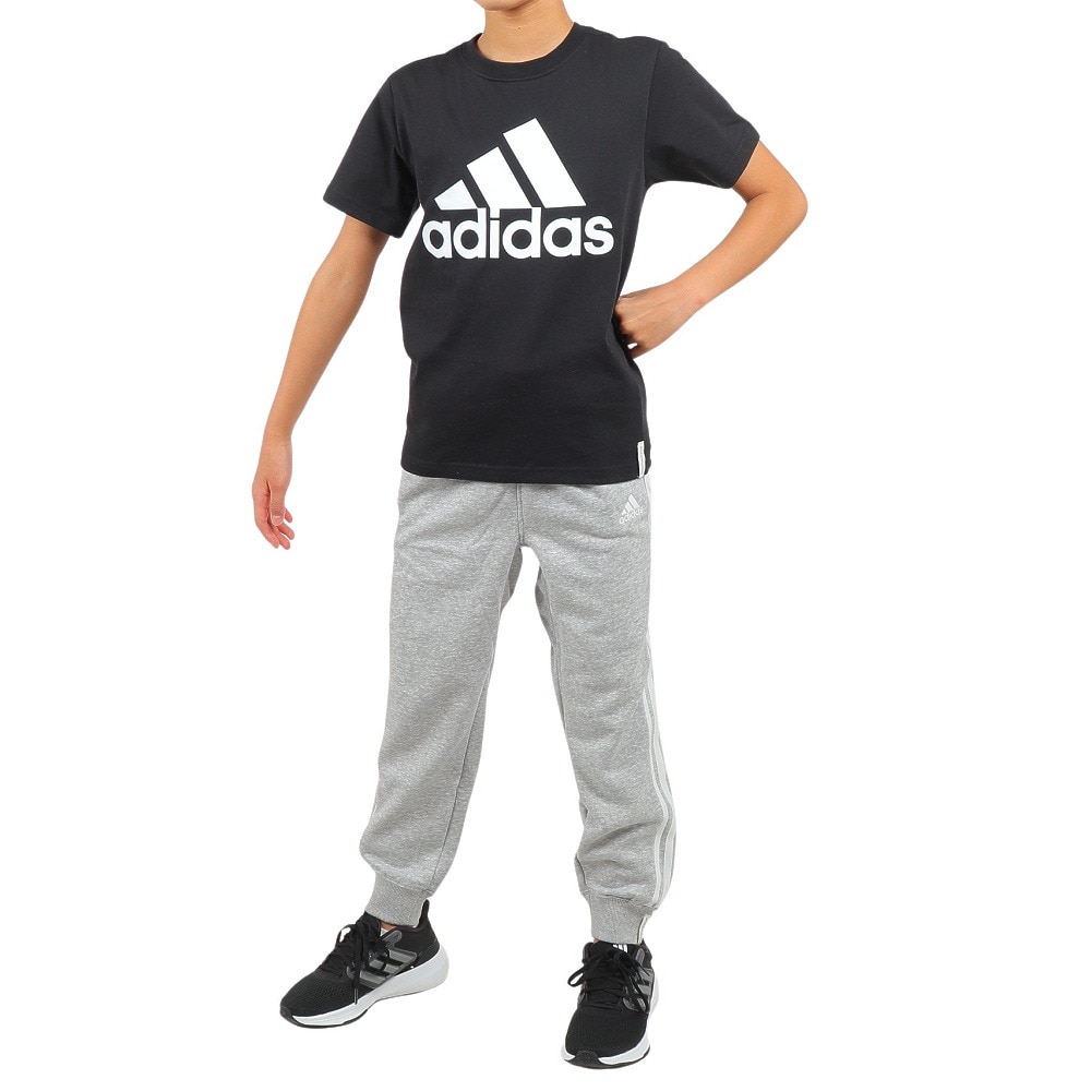 アディダス（adidas）（キッズ）ジュニア エッセンシャルズ プラス スリーストライプス フレンチテリー カフパンツ KWF32-JE1709