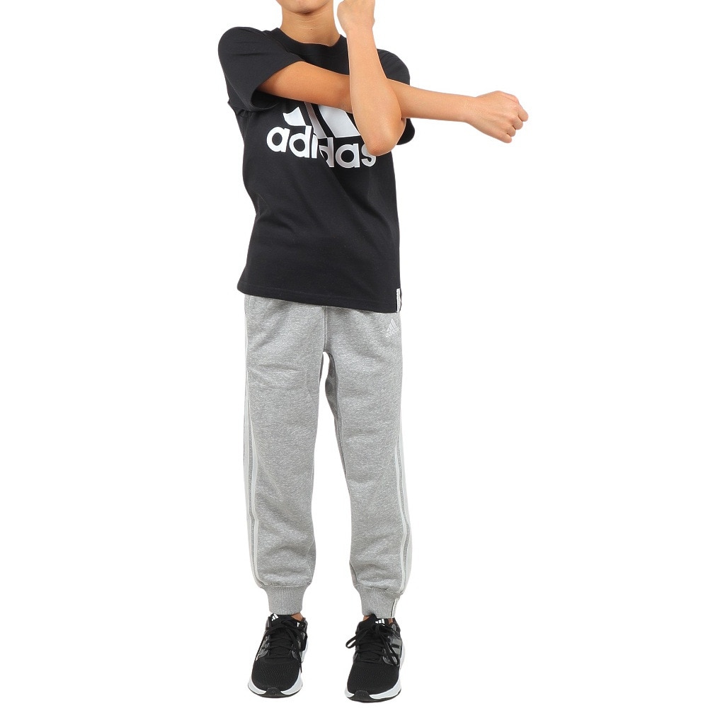 アディダス（adidas）（キッズ）ジュニア エッセンシャルズ プラス スリーストライプス フレンチテリー カフパンツ KWF32-JE1709