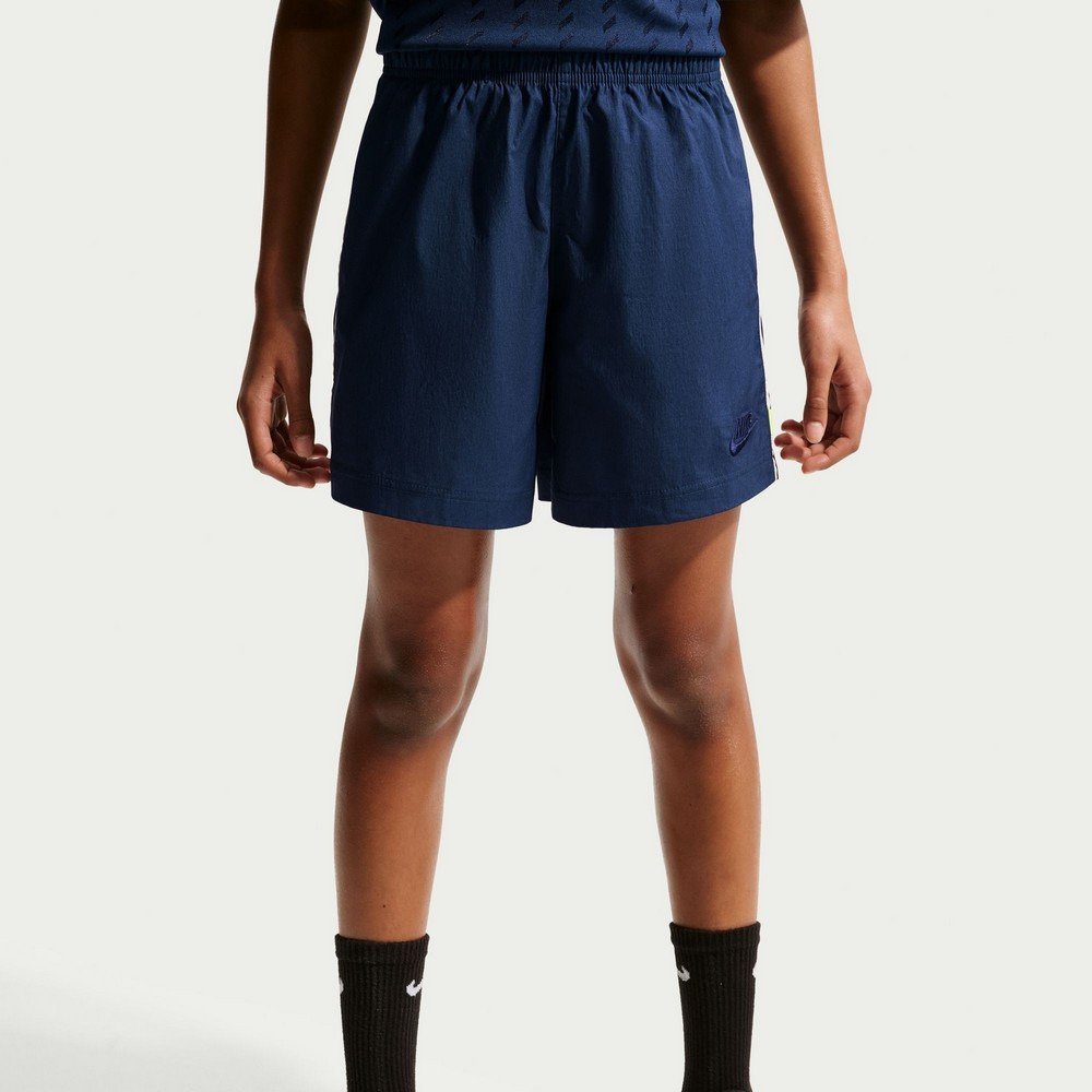 希少　80sナイキNIKE　アルミコーティング上下 サウスーツ ネイビー ナイキ（NIKE）（キッズ）ジュニア スポーツウェア ウーブン ショート