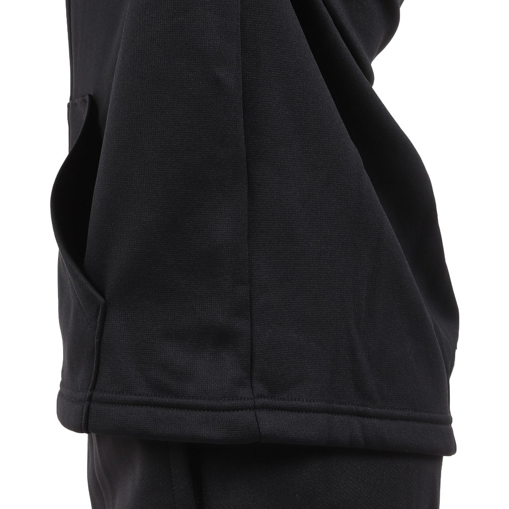 アディダス（adidas）（キッズ）ジャケット フリース 裏起毛 ブラック ポリエステル ニットジャケット フーディ Q3688-HM9593 