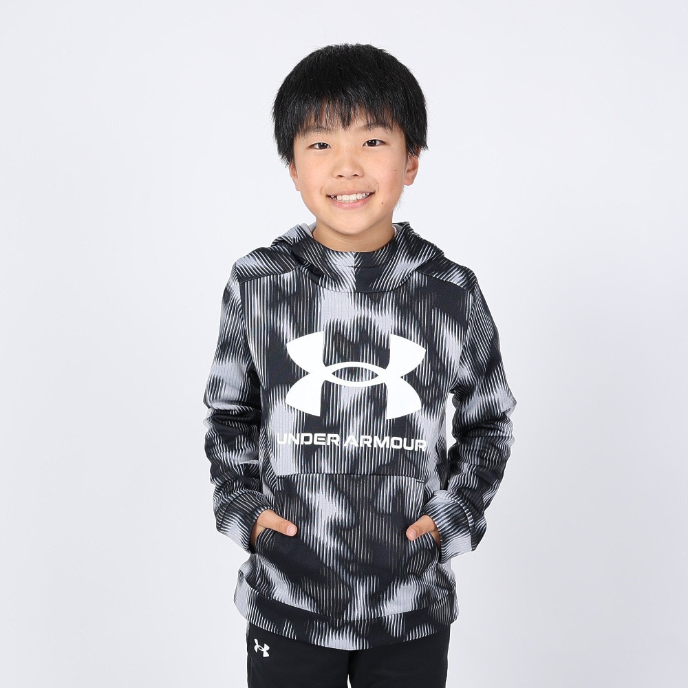 アンダーアーマー（UNDER ARMOUR）（キッズ）ジュニア アーマーフリース プリント ビッグロゴ フーディー 1381173 001