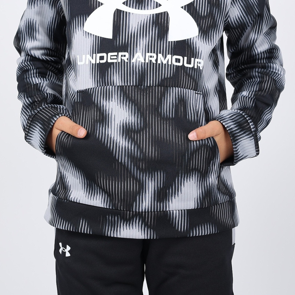 アンダーアーマー（UNDER ARMOUR）（キッズ）ジュニア アーマーフリース プリント ビッグロゴ フーディー 1381173 001