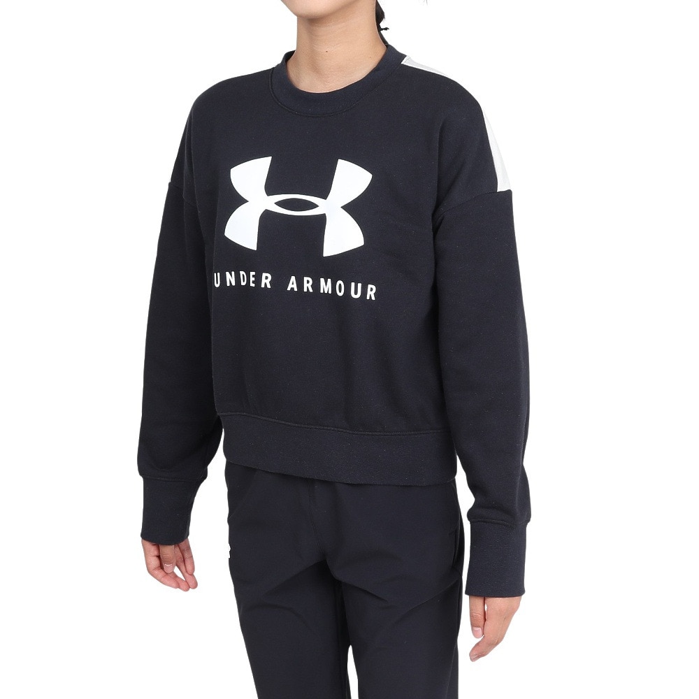 アンダーアーマー（UNDER ARMOUR）（キッズ）ジュニア ガールズ スポーツスタイル フリース クルーシャツ 1348201 BLK/WHT AT オンライン価格