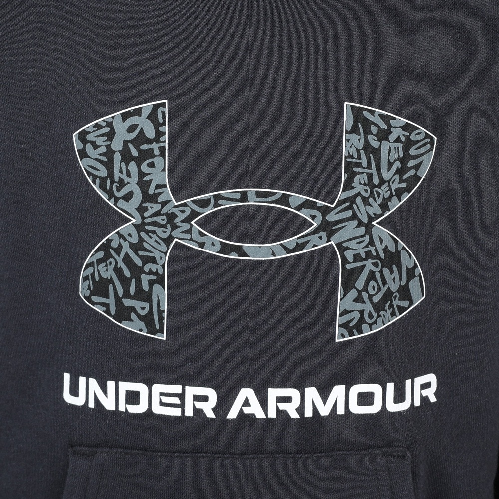 アンダーアーマー（UNDER ARMOUR）（キッズ）ジュニア ライバルフリース ビックロゴプリント フィル フーディー 1381678 001