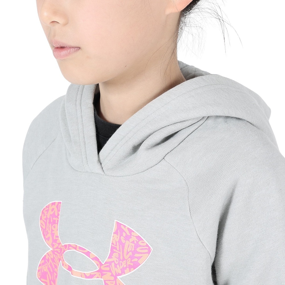 アンダーアーマー（UNDER ARMOUR）（キッズ）ジュニア ライバルフリース ビックロゴプリント フィル フーディー 1381678 011