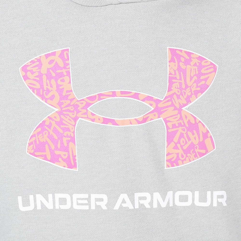 アンダーアーマー（UNDER ARMOUR）（キッズ）ジュニア ライバルフリース ビックロゴプリント フィル フーディー 1381678 011