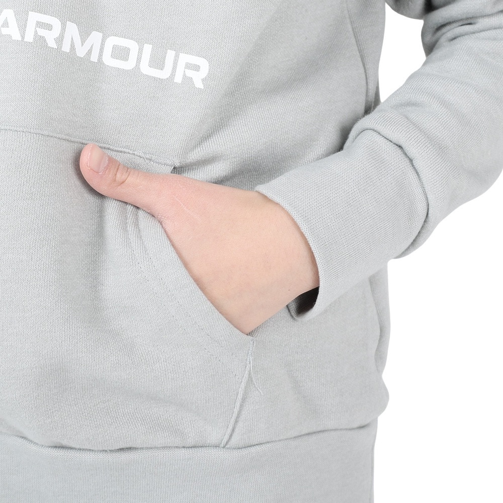 アンダーアーマー（UNDER ARMOUR）（キッズ）ジュニア ライバルフリース ビックロゴプリント フィル フーディー 1381678 011