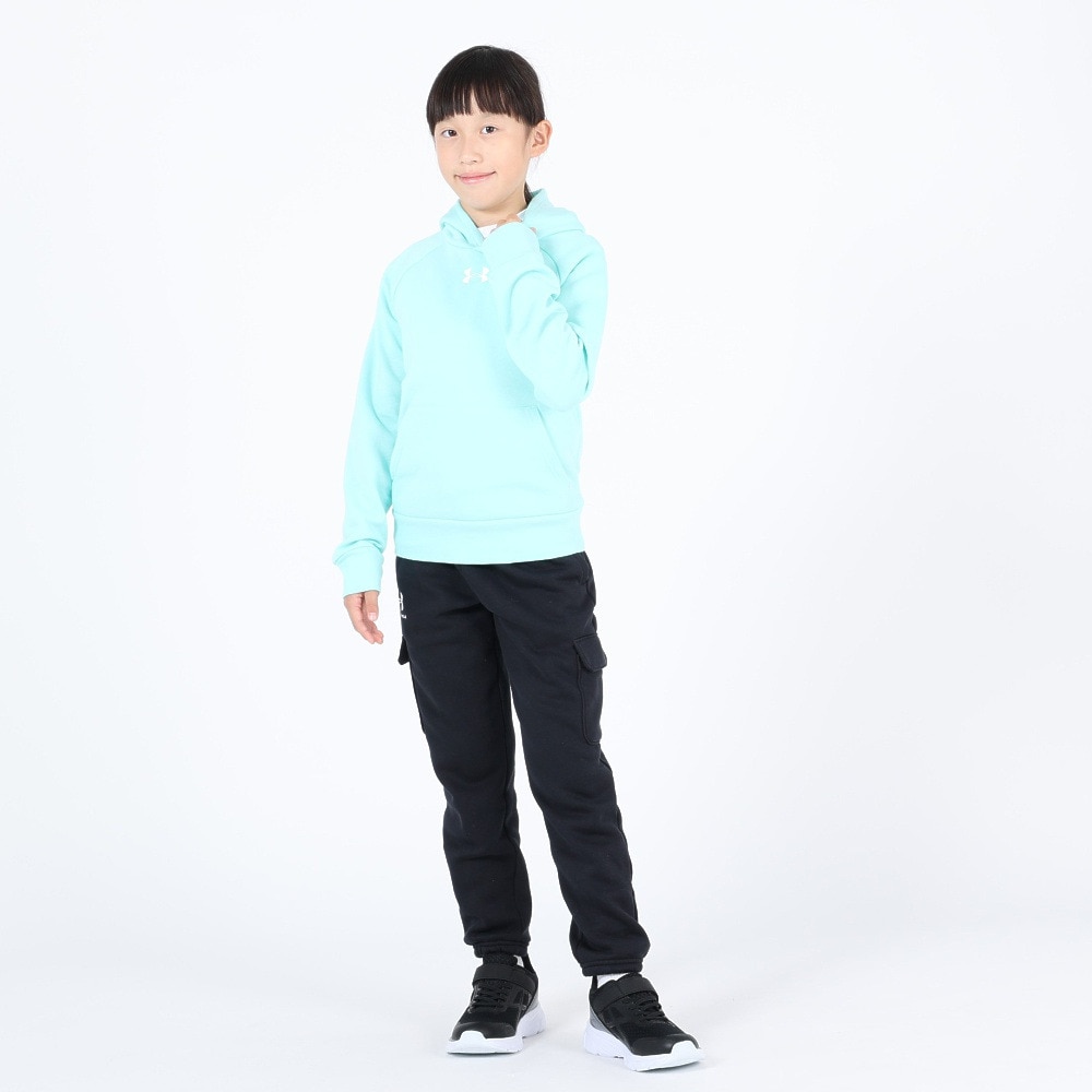 アンダーアーマー（UNDER ARMOUR）（キッズ）カーゴパンツ 裏起毛 保温性 ブラック 黒 エッセンシャルフリース カーゴジョガーパンツ 1380381 001
