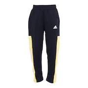 アディダス（adidas）（キッズ）裏起毛 ジュニア スウェット ロングパンツ ９分丈 ネイビー Q3508-HM9598