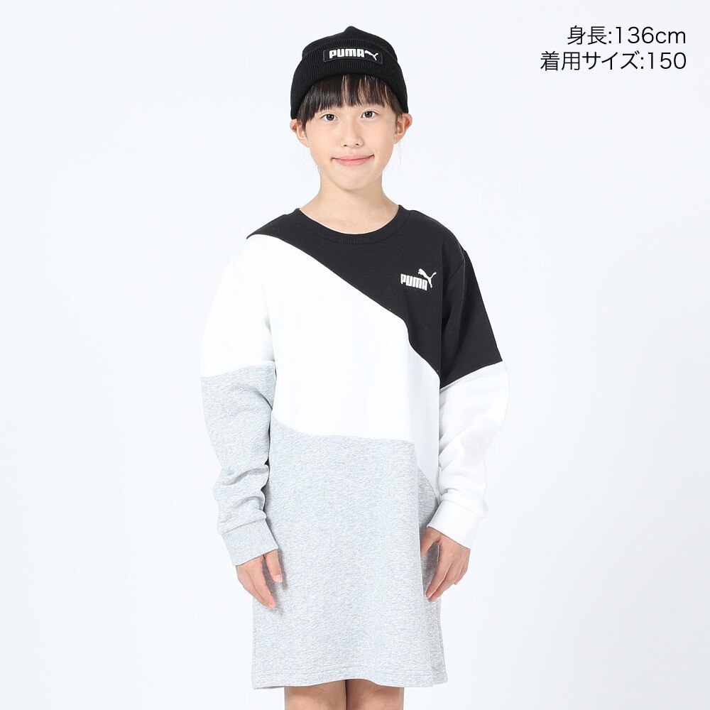 プーマ（PUMA）（キッズ）長袖スウェット キッズ PUMA POWER キャット ドレス TR 678566 01 BKWT
