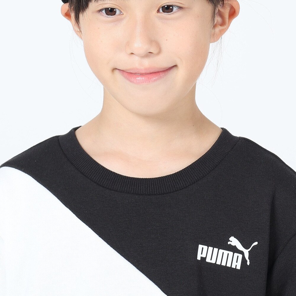 プーマ（PUMA）（キッズ）長袖スウェット キッズ PUMA POWER キャット ドレス TR 678566 01 BKWT