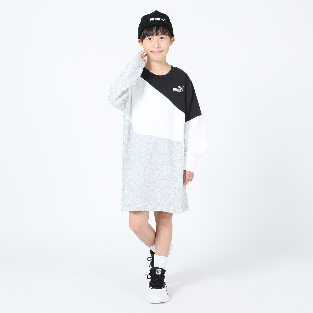 プーマ（PUMA）（キッズ）長袖スウェット キッズ PUMA POWER キャット ドレス TR 678566 01 BKWT
