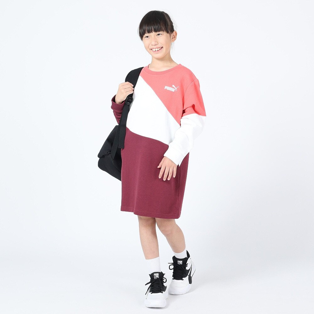 プーマ（PUMA）（キッズ）長袖スウェット キッズ PUMA POWER キャット ドレス TR 678566 22 PWHT