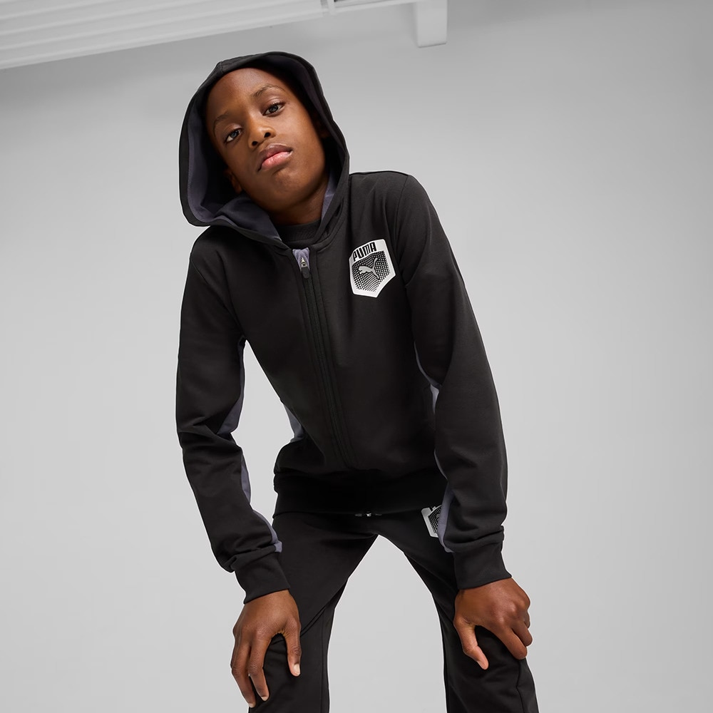 プーマ（PUMA）（キッズ）ボーイズ アクティブ スポーツ グラフィック フーディ 687754 01 BLK
