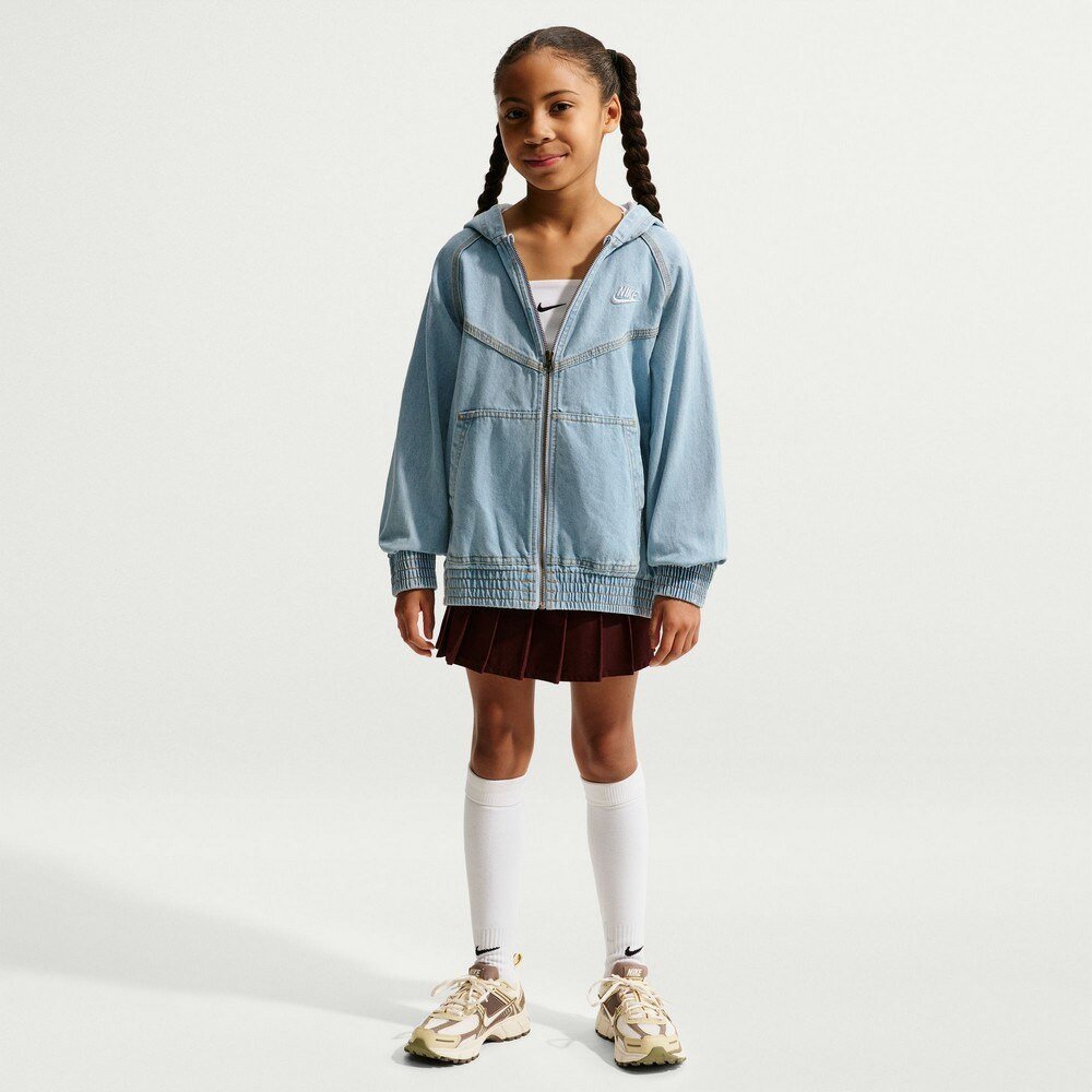 ナイキ（NIKE）（キッズ）フルジップ フーデッド デニム ジャケット