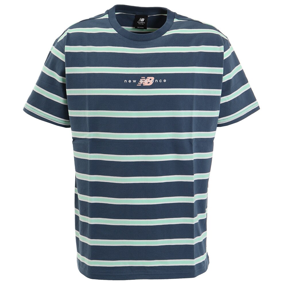  Tシャツ メンズ アスレチックスプレップストライプショートスリーブ Tシャツ MT01514SNB オンライン価格