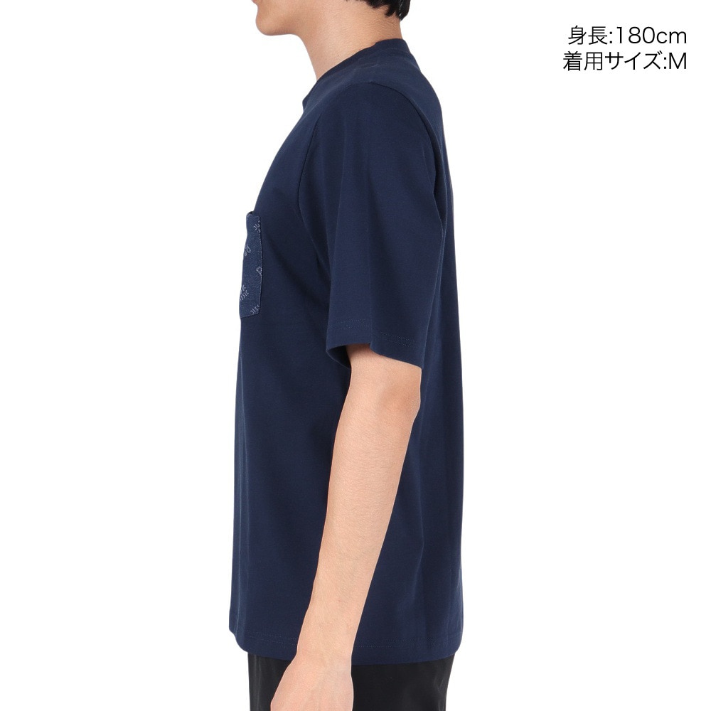 リーボック（REEBOK）（メンズ）Tシャツ メンズ 半袖 ポケット クラシックス ロゴ FXP29-EC4563 ネイビー