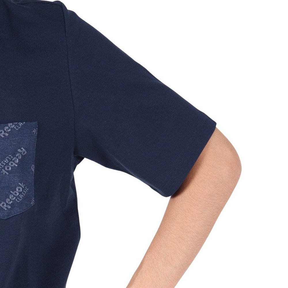 リーボック（REEBOK）（メンズ）Tシャツ メンズ 半袖 ポケット クラシックス ロゴ FXP29-EC4563 ネイビー