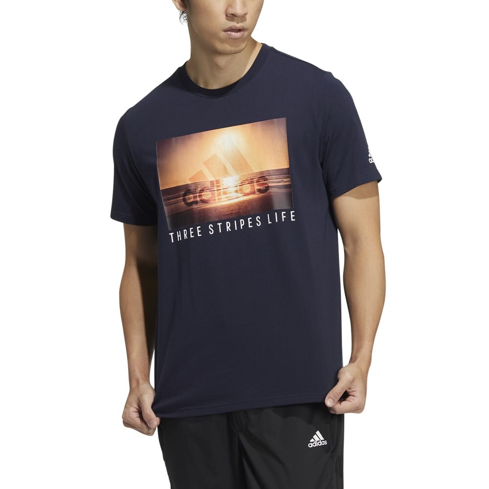 アディダス（メンズ）Tシャツ メンズ 半袖 オーシャンフォト E4721-HN0403