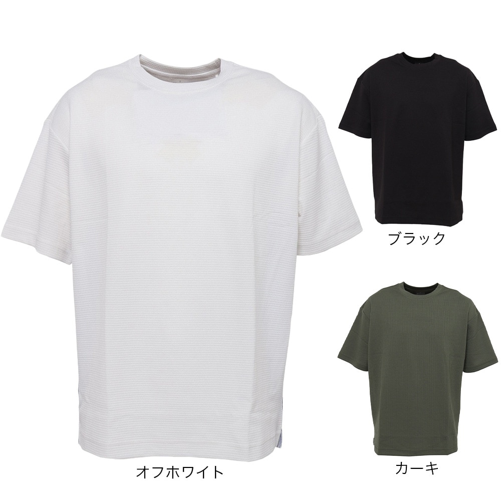 ウィッテム（HUITIEME）（メンズ）半袖Tシャツ メンズ ハイブリット バック ストライプ 191-26442-005