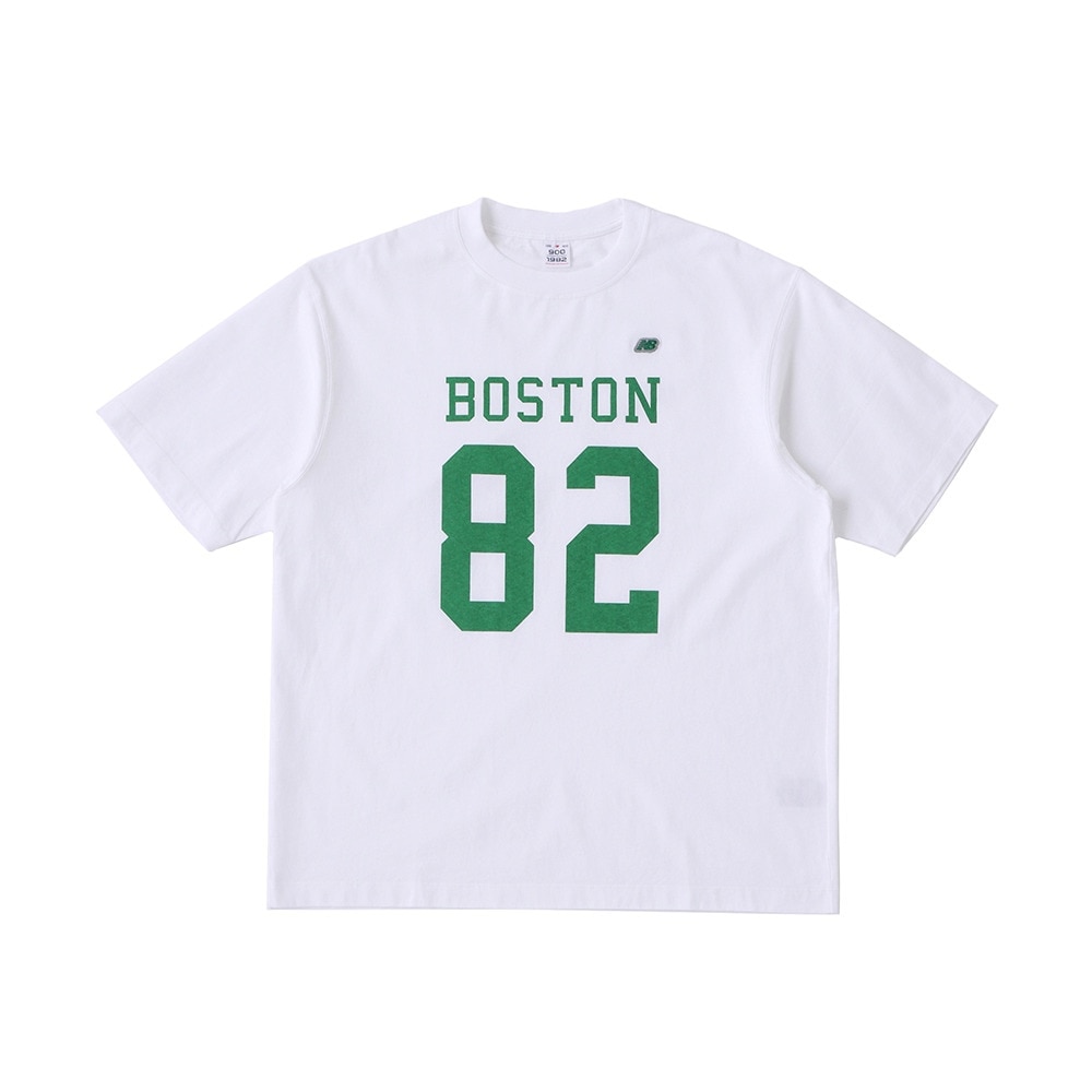 ニューバランス（new balance）（メンズ）半袖Tシャツ メンズ 白 900 ボストン82 ロゴプリント AMT25066WT
