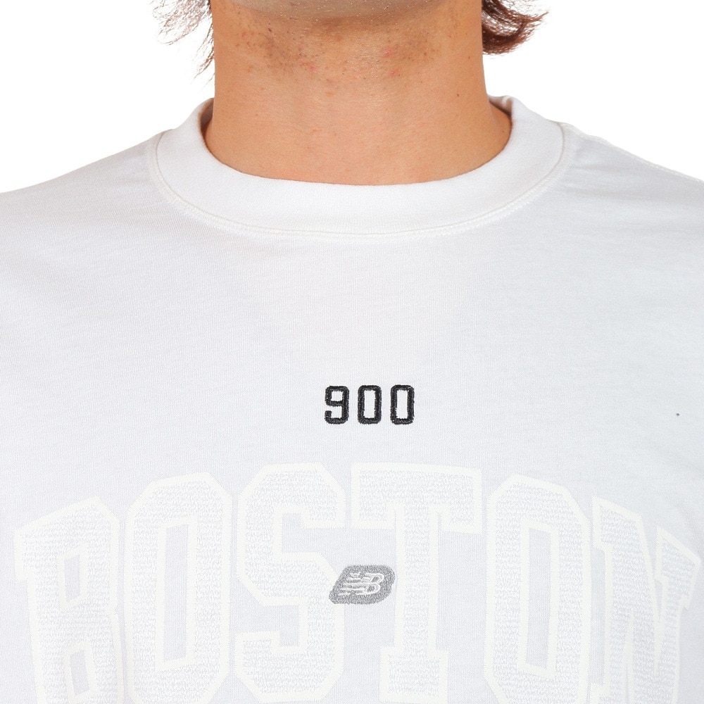 ニューバランス（new balance）（メンズ）半袖Tシャツ メンズ 白 900 ボストンロゴ AMT25070WT